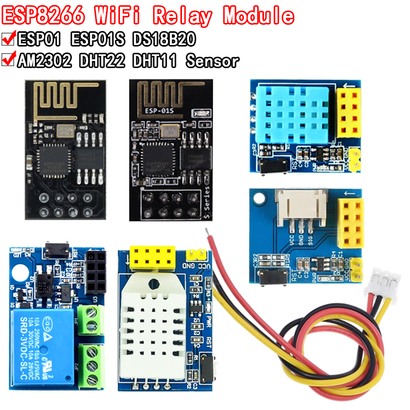 Esp8266 Relay Module - ESP8266โมดูลรีเลย์ WiFi 5V DHT11 DS18B20 RGB
