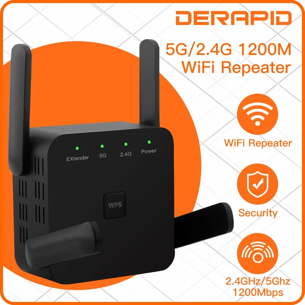 Wifi Smart Plug - ตัวขยายช่วงสัญญาณไร้สาย1200Mbps 2.4 ghz/ 5GHz ตัวขยายสัญญาณไวไฟ repetdor