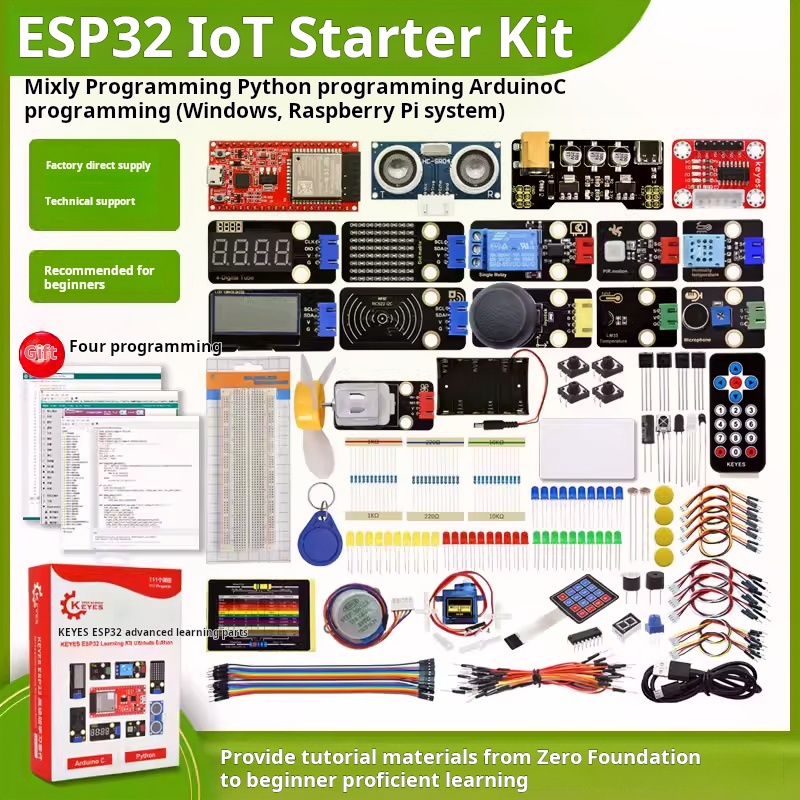Iot Kit Beginner - บอร์ดพัฒนา ESP-32 ชุดเรียนรู้ IoT สำหรับผู้เริ่มต้น ใช้โปรแกรม