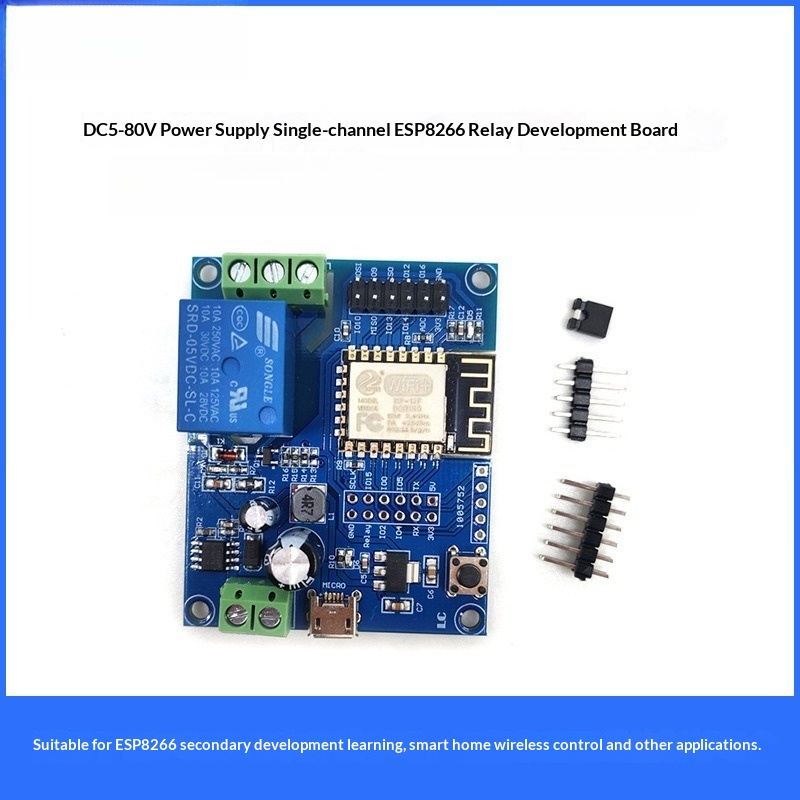 Esp8266 Relay Module - โมดูลรีเลย์ช่องสัญญาณเดียว ESP8266 WiFi รองรับแหล่งจ่ายไฟ DC 8-80V
