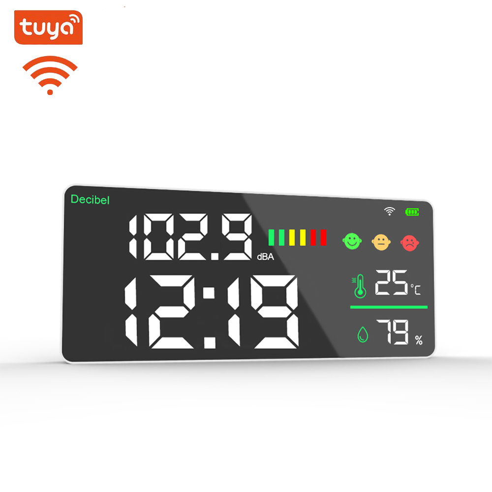 Wifi Thermostat - Dienmern DM165A WIFI LED Display แสดงผลเดซิเบลเมตรติดผนังอุณหภูมิ/ความชื้น/เวลาการตรวจสอบ