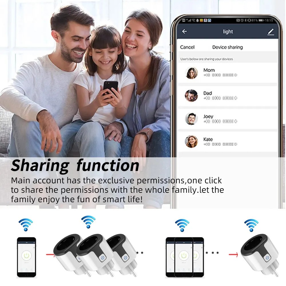 ปลั๊กไฟอัจฉริยะ WiFi EU ใช้งาน - Wifi Smart Plug บทวิจารณ์และราคา